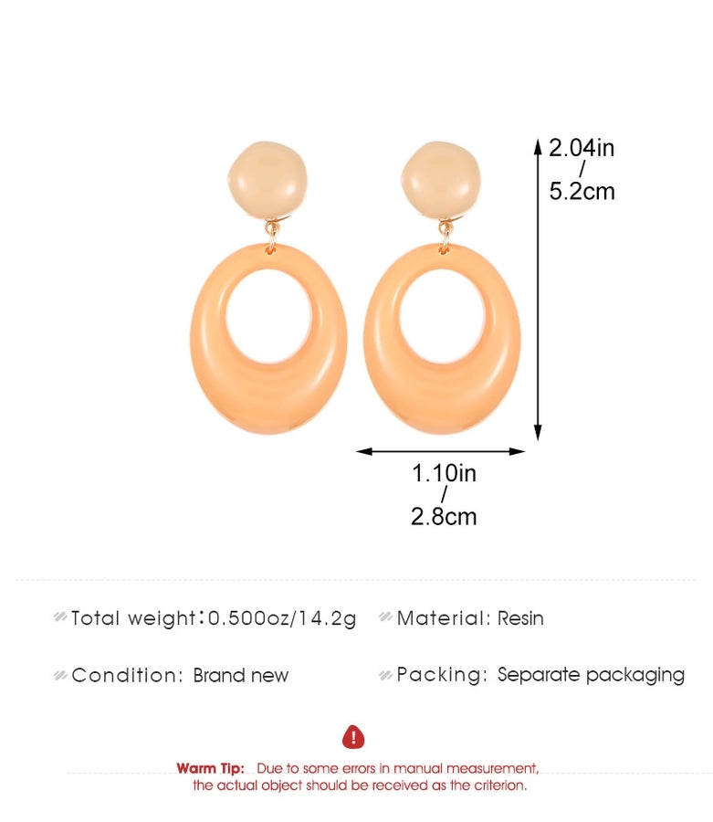 1 Pair Classic Style Geometric Plating Alloy Resin Iron Drop Earrings Ear Studs