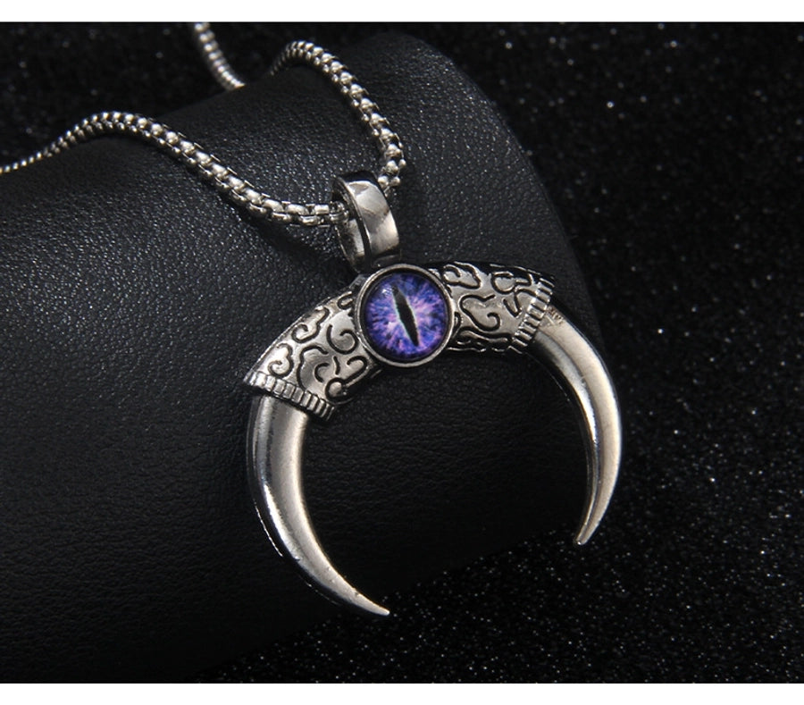 Hip-Hop Vintage Style Devil's Eye Horns 201 Stainless Steel Alloy Plating Unisex Pendant Necklace