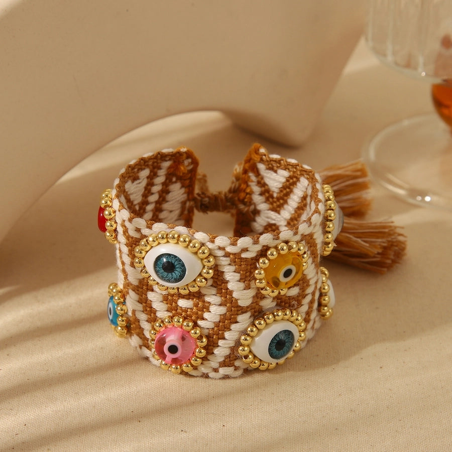 Classical Simple Style Devil's Eye Copper String Bracelets