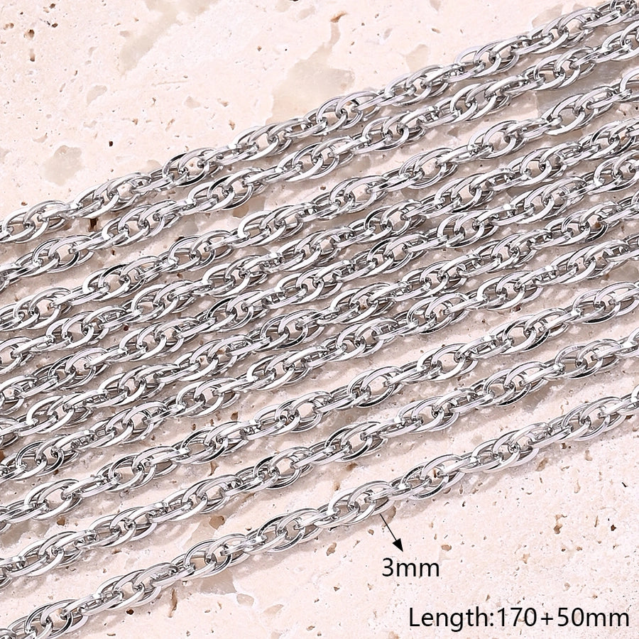10 Strands/Package 5 Strands/Package 304 Stainless Steel Cuban Link Chain Curb Chain cable chain Belcher Chain Polished Length: 170 50mm Length: 220mm Length:230+50mm Jewelry Accessories
