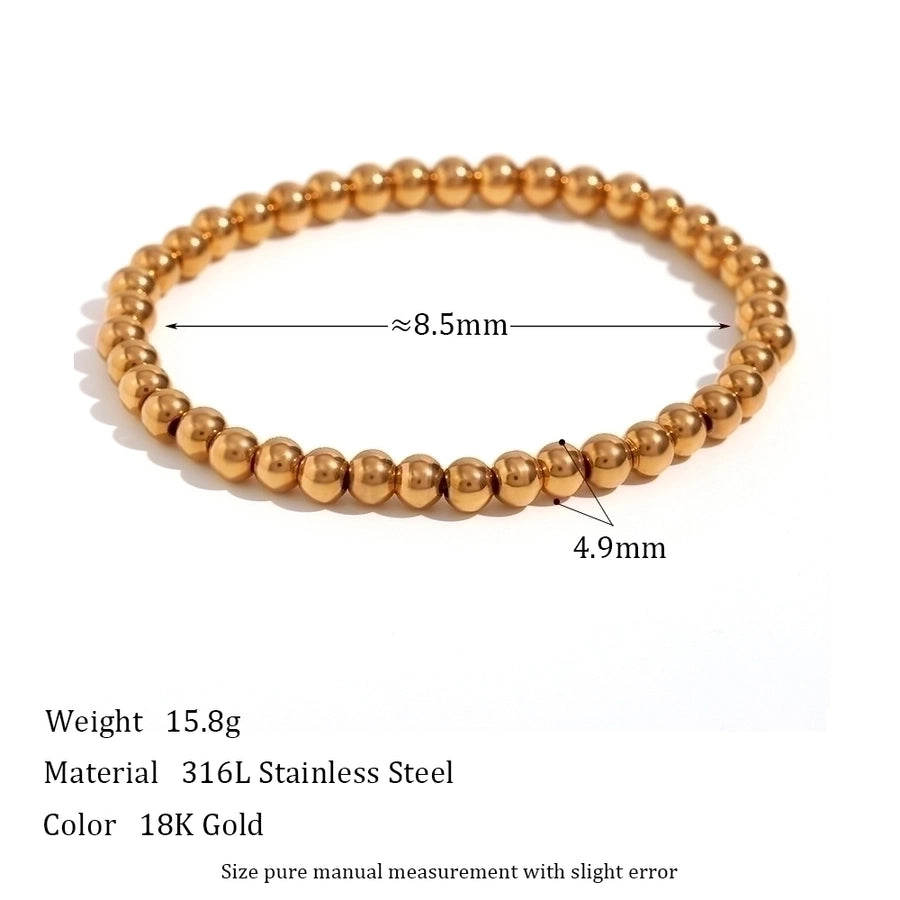 Fashion Round 304 Stainless Steel 18K Gold Plated Bracelets In Bulk