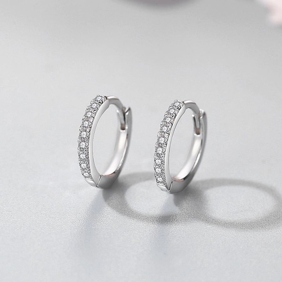 s925 Sterling Silver Earrings Women's Korean Style Simple Niche Design Micro Diamond Earrings  Internet Celebrity Hot Silver Jewelry