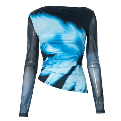 Women's T-shirt Long Sleeve T-Shirts Streetwear Color Block
