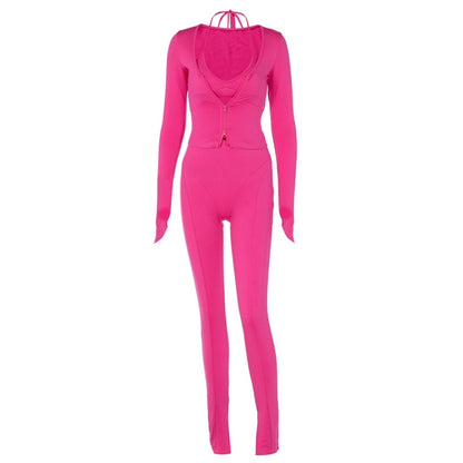 Banquet Daily Women's Elegant Solid Color Spandex Polyester Pants Sets Pants Sets