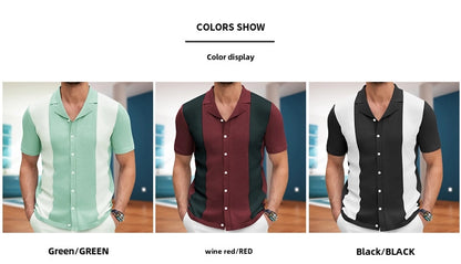 men's cardigan sweater men's sexy shirt lapel business casual woolen  shirt SY0164