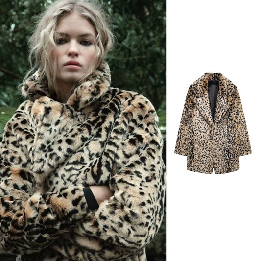 Women's Casual Luxurious Leopard Coat