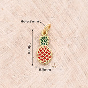 Oil Dripping Pineapple Pendant (Gold) [14x6.5mm (Aperture: 3mm)]