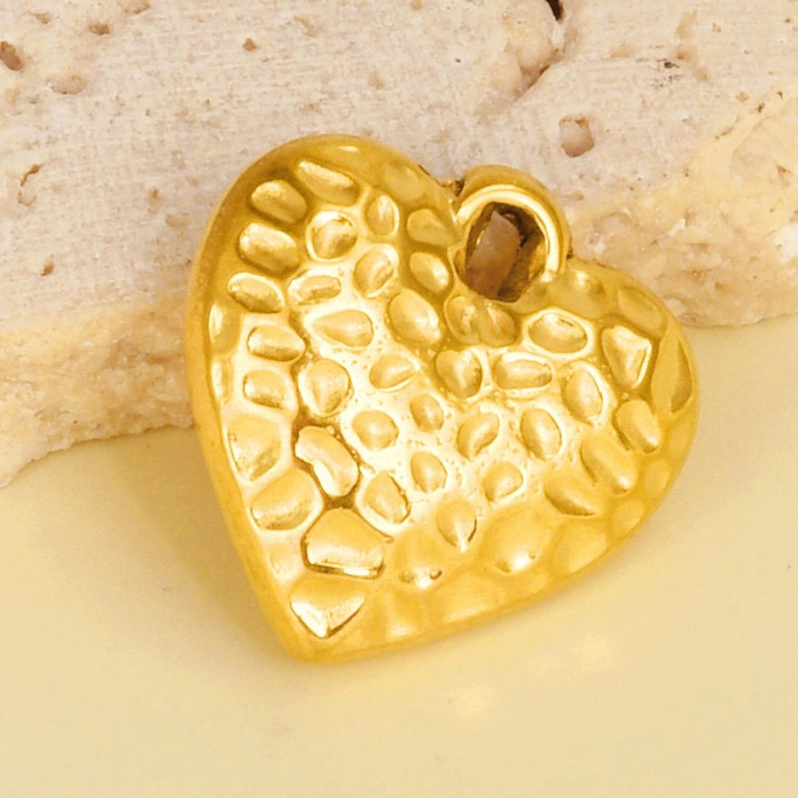 1 Piece 304 Stainless Steel 18K Gold Plated Heart Shape Pendant