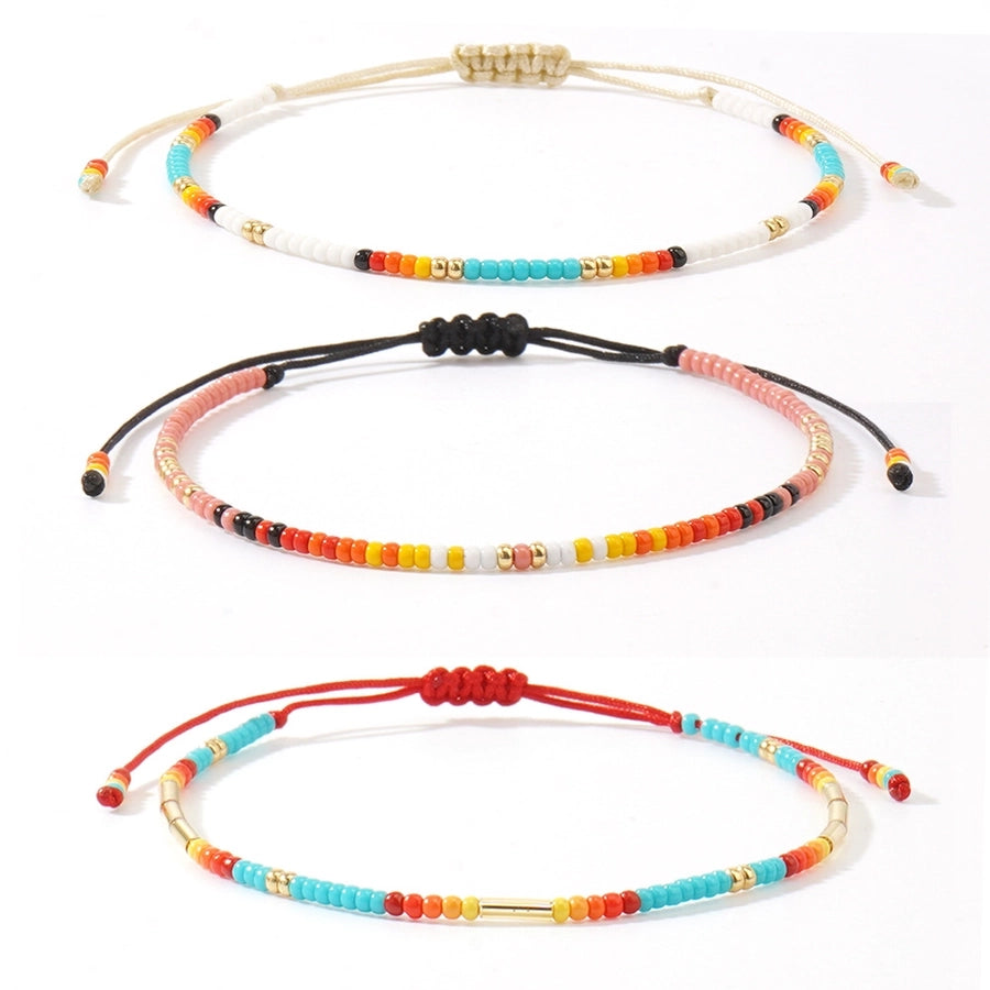 Bohemian Round Seed Bead Wax line Copper  Beaded Bracelets