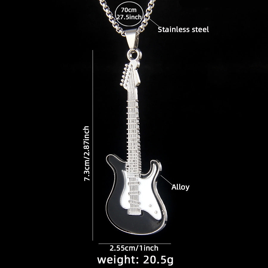 Simple Style Classic Style Guitar 201 Stainless Steel Alloy Plating Unisex Pendant Necklace