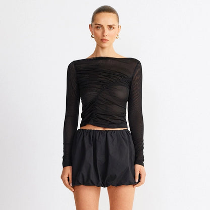 Women's T-shirt Long Sleeve Blouses Streetwear Solid Color