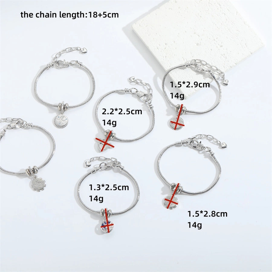 Jewelry Elegant Simple Style Commute Red Heart Copper + Zircon Zircon White Gold Plated Red Heart Bracelets