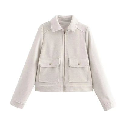 Women's Preppy Style Solid Color Coat Woolen Coat