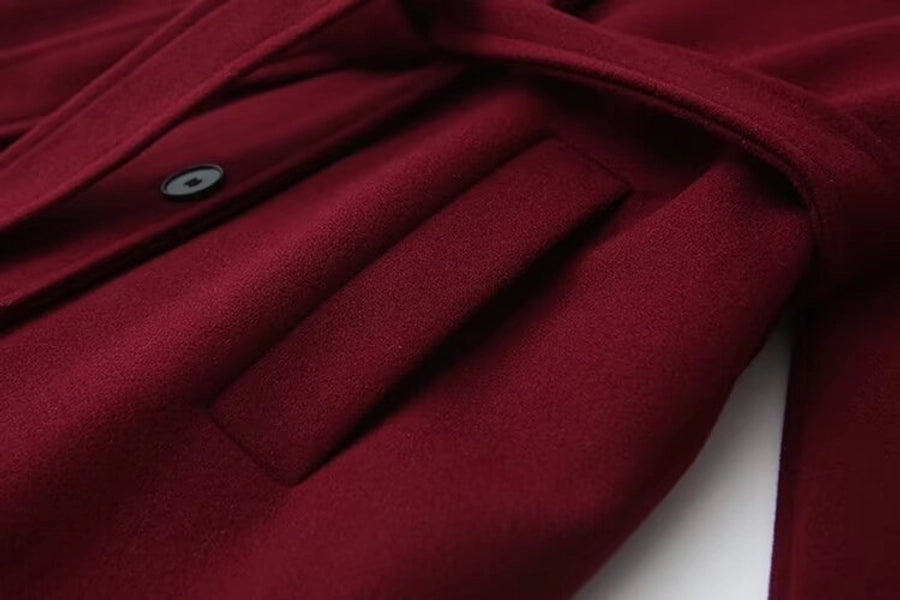 Women's Simple Style Solid Color Woolen Coat Woolen Coat