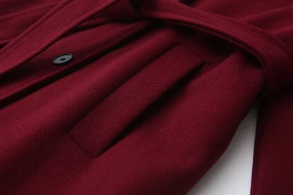 Women's Simple Style Solid Color Woolen Coat Woolen Coat
