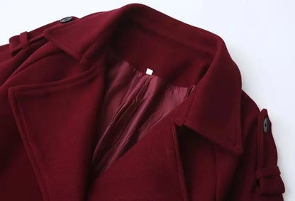 Women's Preppy Style Solid Color Coat Woolen Coat