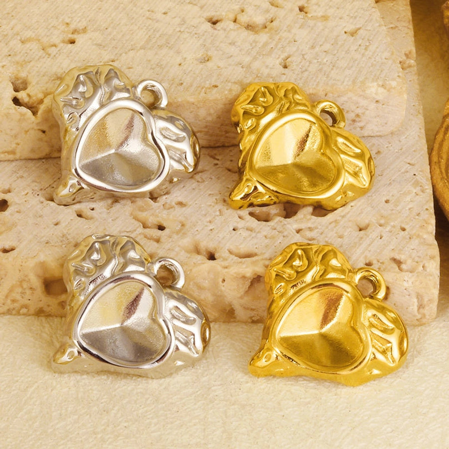 1 Piece 16 * 16mm 304 Stainless Steel 18K Gold Plated Heart Shape Pendant Jewelry Accessories