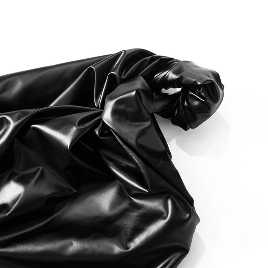 Women's Leather Jacket Tank Tops Backless Streetwear Solid Color