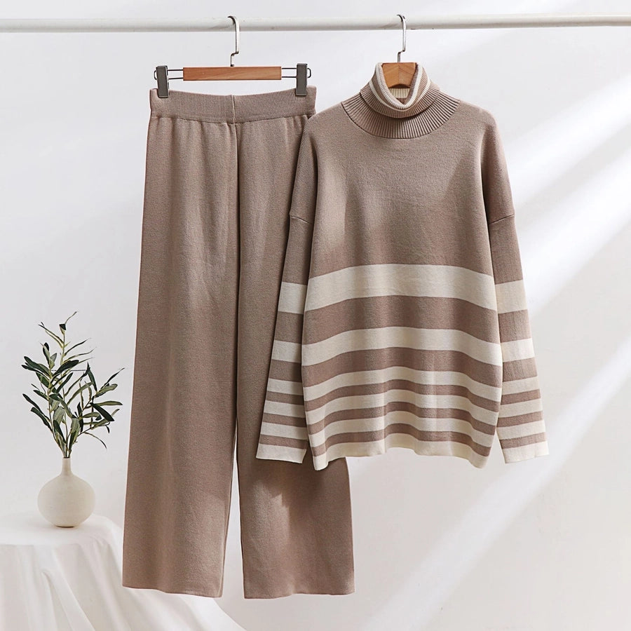 Holiday Women's Simple Style Color Block Mercerized Cotton Colored Cotton Pants Sets Pants Sets