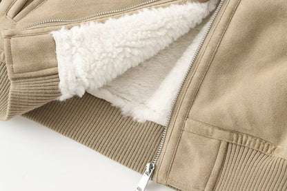 Women's Casual Solid Color Pocket Zipper Coat