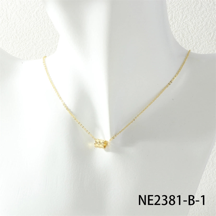 Jewelry Lady Simple Style Geometric Copper Zircon Necklace