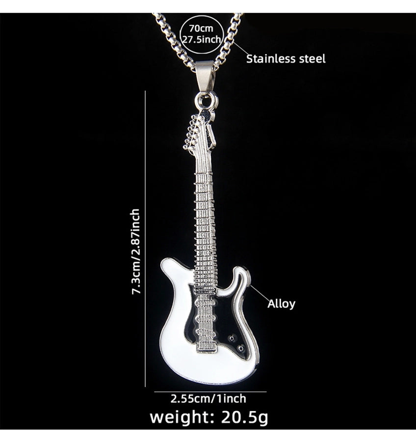 Simple Style Classic Style Guitar 201 Stainless Steel Alloy Plating Unisex Pendant Necklace