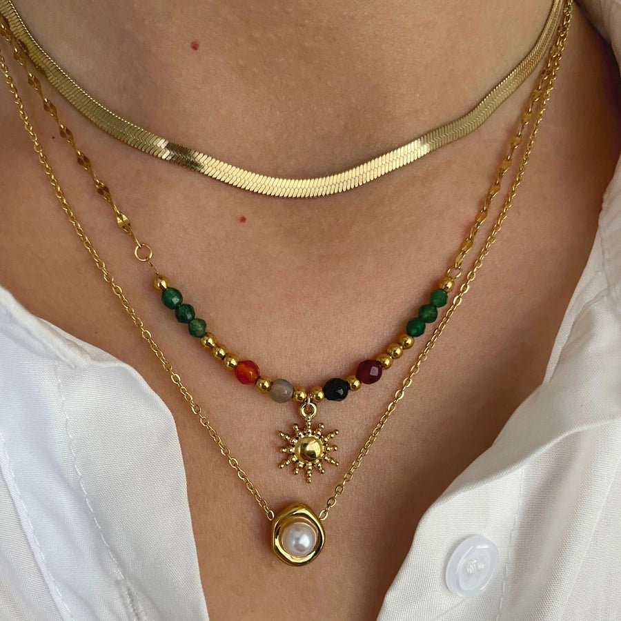 Jewelry Vintage Style Classic Style Geometric 316L Stainless Steel  18K Gold Plated Necklace