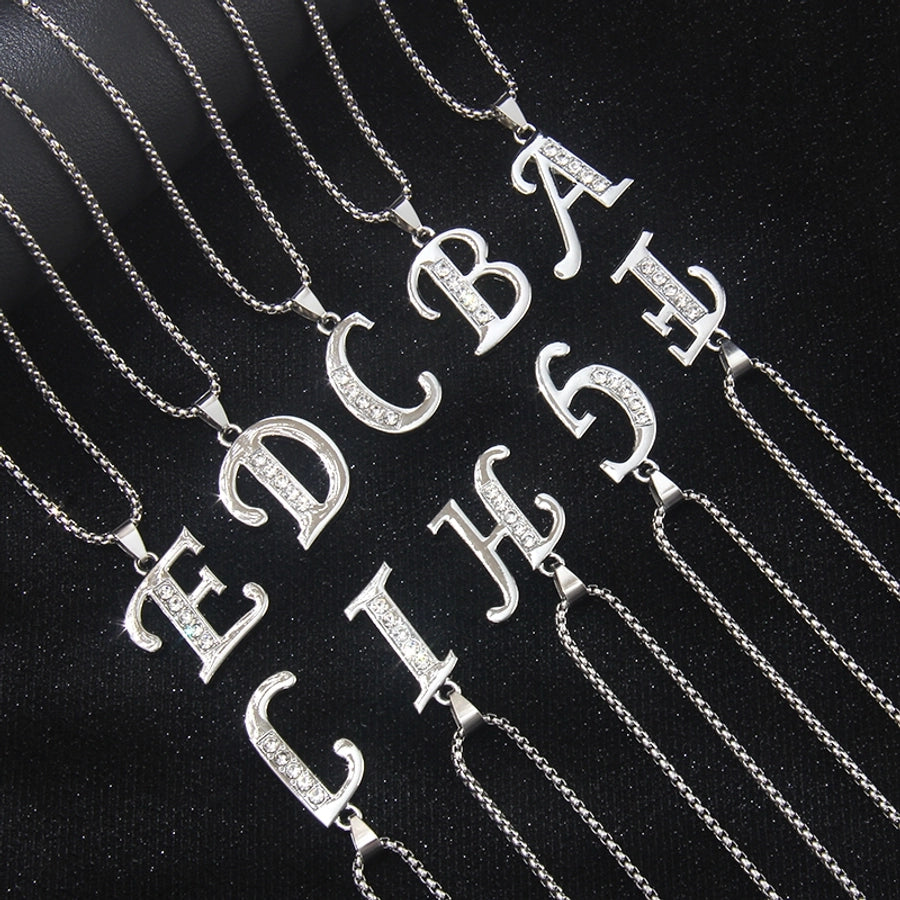 Simple Style letter 201 Stainless Steel Zinc alloy Unisex Pendant Necklace