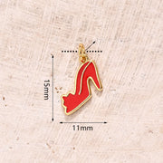 Red Dripping High Heel Shoes Pendant (Gold) [15x11mm (Aperture: 3mm)]