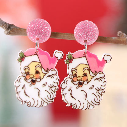1 Pair Retro Funny Santa Claus Arylic Earrings