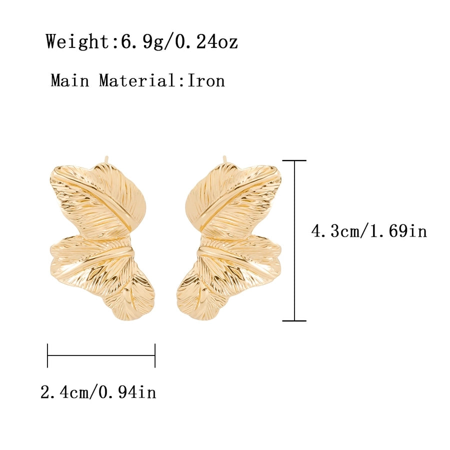 1 Pair Exaggerated Simple Style Geometric Alloy Ear Studs