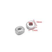 10 * 11mm Special-Shaped Hole Beads 4mm Hole Steel Color