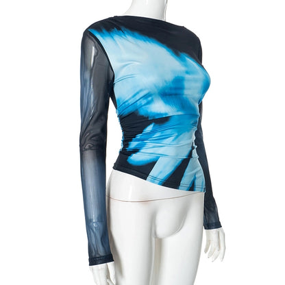 Women's T-shirt Long Sleeve T-Shirts Streetwear Color Block