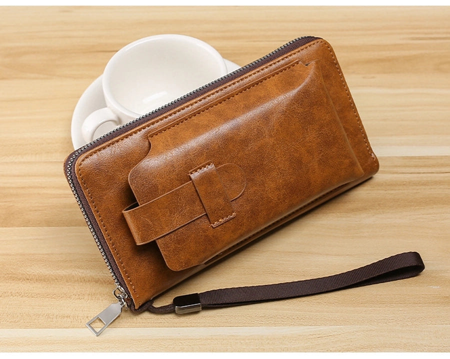 Men's wallet long new wallet multi-card wallet men's business zipper multi-functional mobile phone bag  direct sales