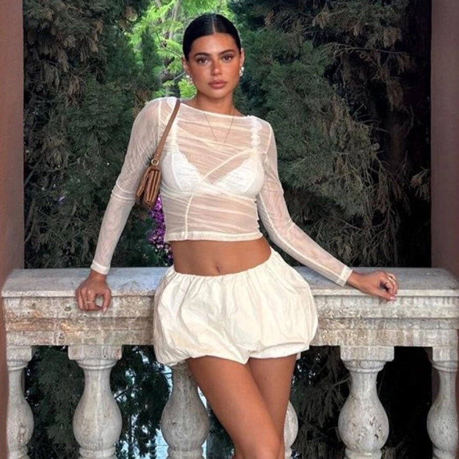 Women's T-shirt Long Sleeve Blouses Streetwear Solid Color