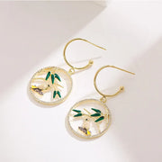 Silver Needle: C- Shaped Ear Ring + Dripping Bamboo + Swallow Earrings