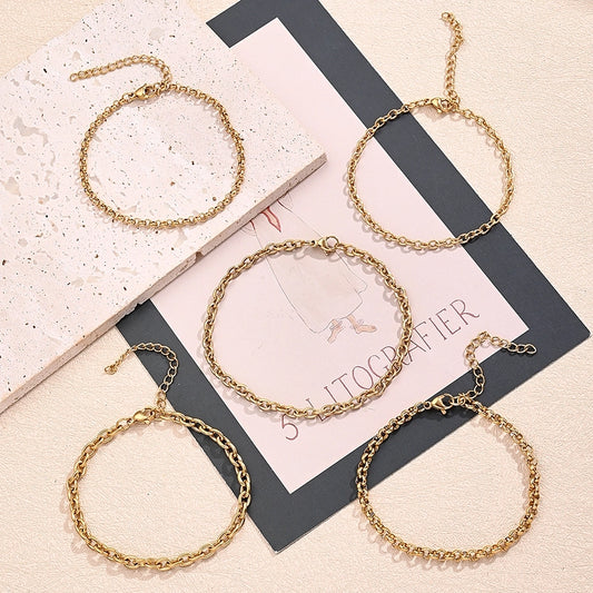 10 Strands/Package 304 Stainless Steel 18K Gold Plated cable chain Belcher Chain Polished Length: 170 50mm Length: 200mm Jewelry Accessories