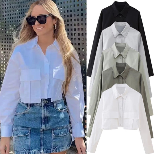 Women's Blouse Long Sleeve Blouses Casual Solid Color