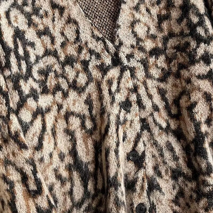 Women's Coat Long Sleeve Sweaters & Cardigans Elegant Leopard