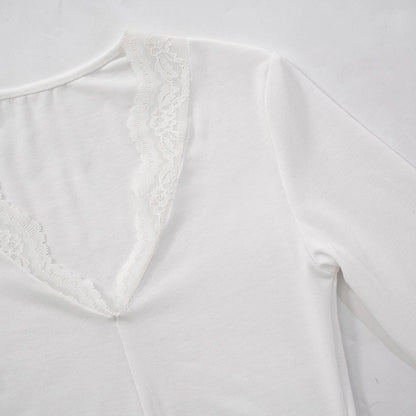 Women's T-shirt Long Sleeve Blouses Vacation Simple Style Solid Color