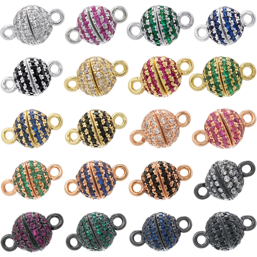 1 Piece Copper Zircon 18K Gold Plated Round Pendant Spacer Bars Jewelry Accessories