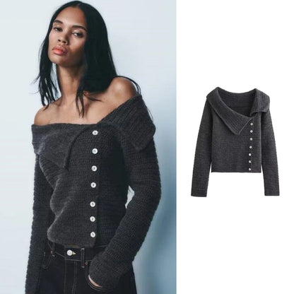 Women's Sweater Long Sleeve Sweaters & Cardigans Vacation Simple Style Solid Color