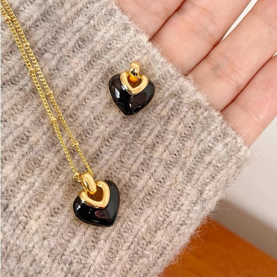 Jewelry Vintage Style Sweet Heart Shape Alloy Copper Pendant Necklace