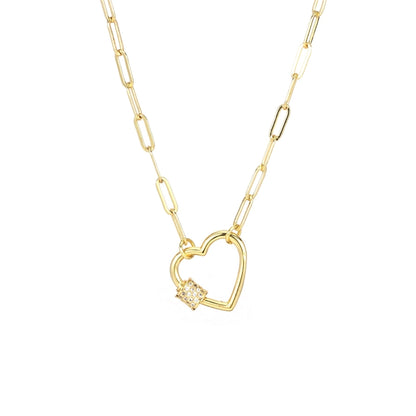 Jewelry Hip-Hop Punk Cool Style Heart Shape Copper Necklace