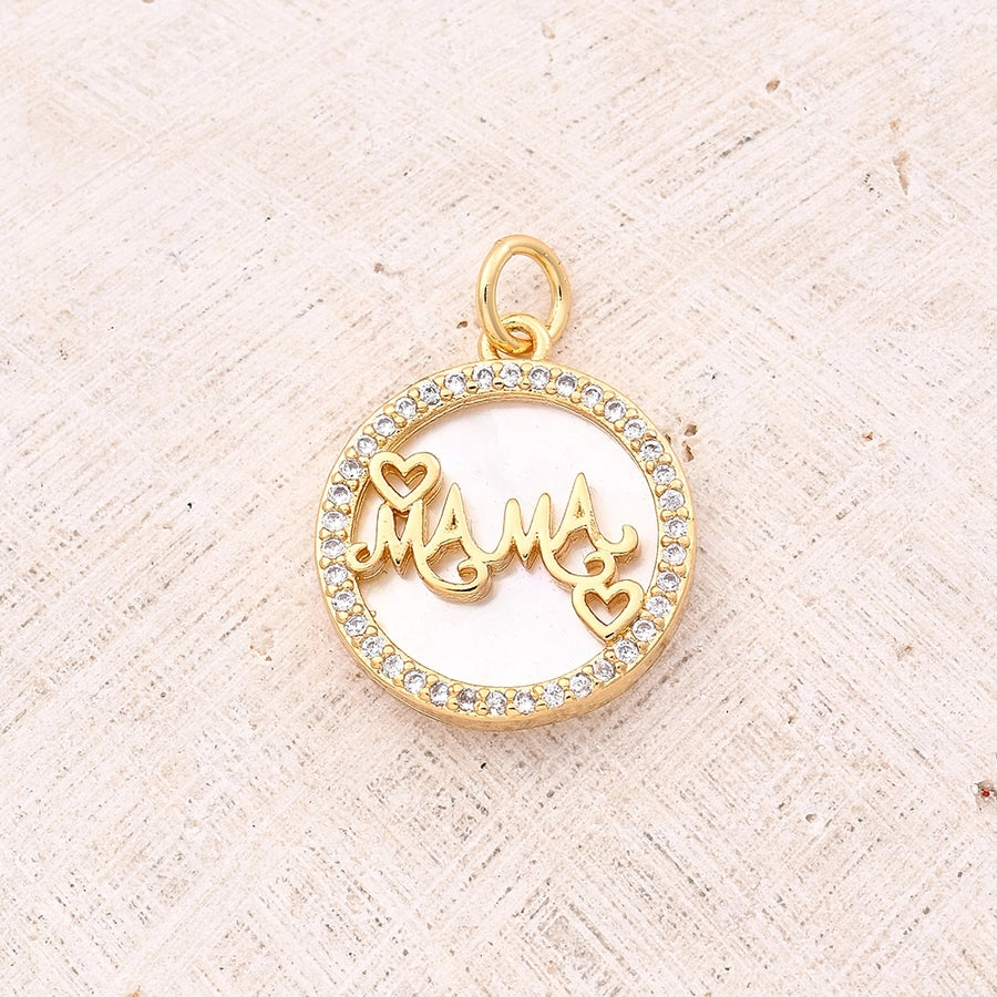 1 Pc/Package 17.5x15.5mm Hole 3~3.9mm Copper Shell 18K Gold Plated White Gold Plated Round Letter Life Tree Polished Pendant Jewelry Accessories
