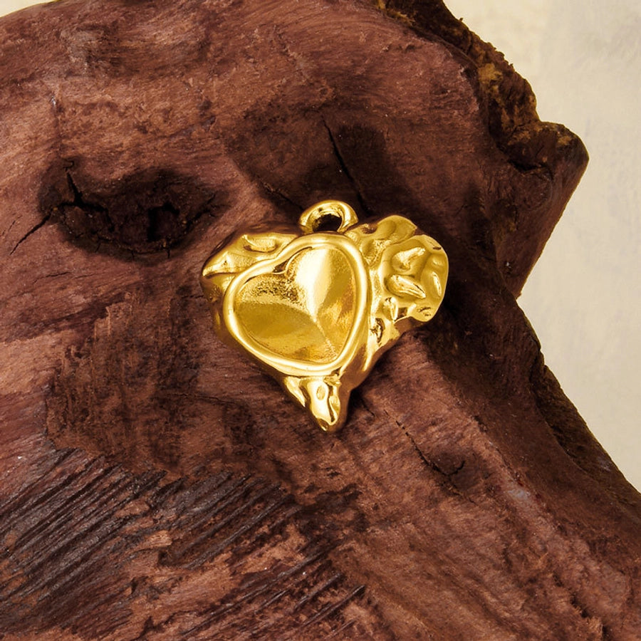 1 Piece 16 * 16mm 304 Stainless Steel 18K Gold Plated Heart Shape Pendant Jewelry Accessories