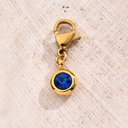Sapphire Blue Lucky Stone Lobster Buckle Pendant (Gold)