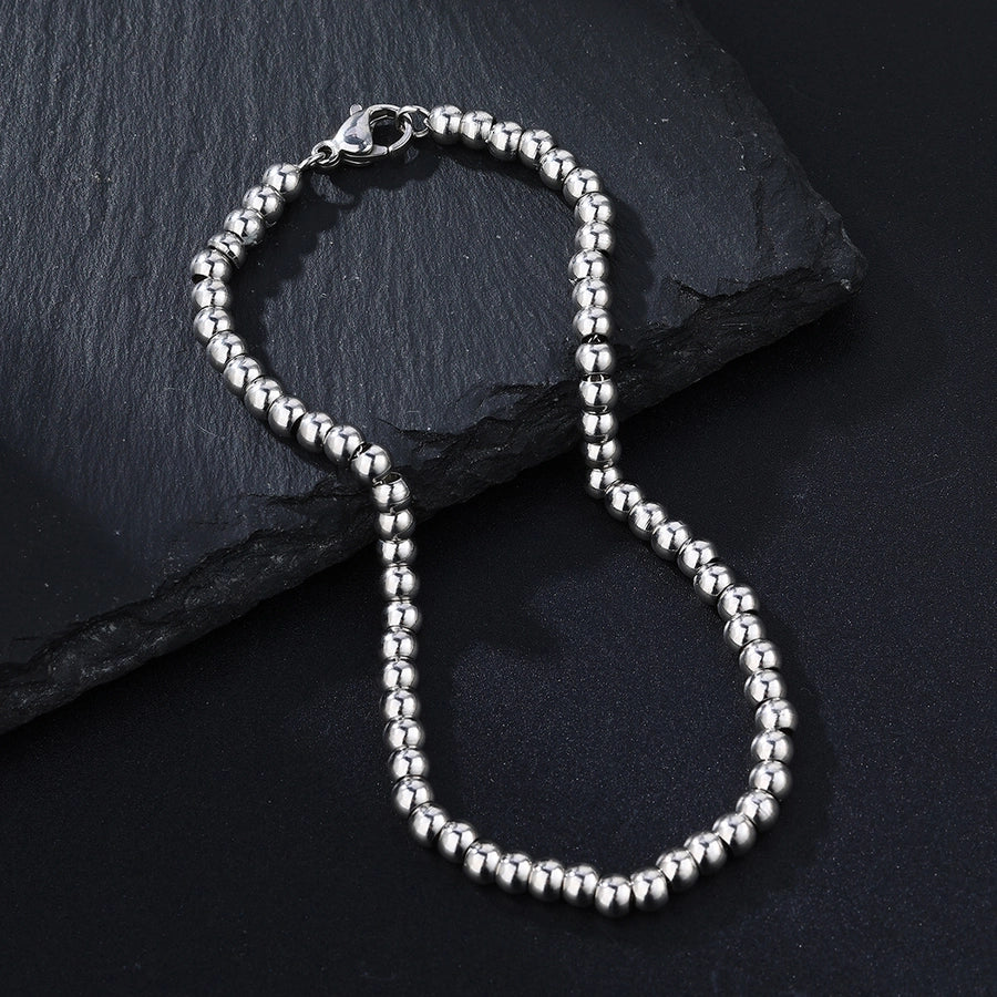 Casual Circle 304 Stainless Steel 18K Gold Plated ball chain Bracelets In Bulk Stainless Steel Bracelets
