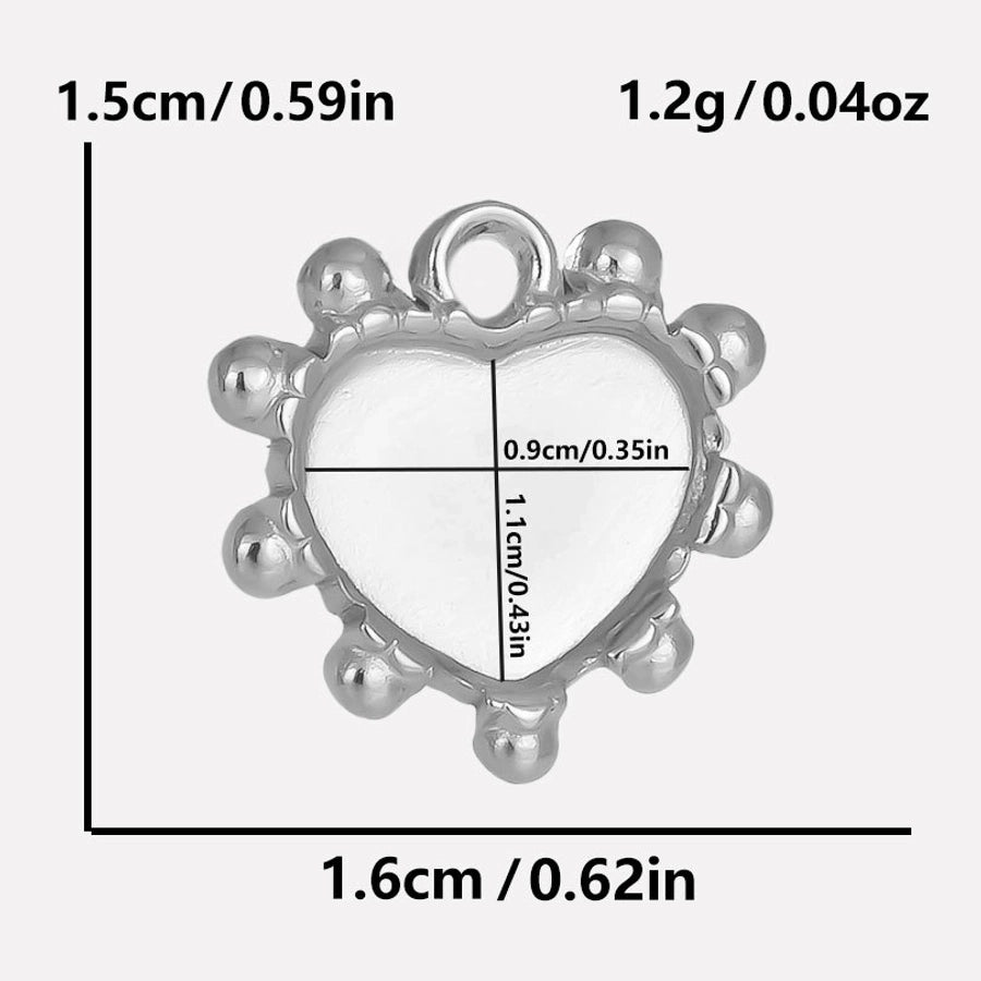 1 Piece 15*16mm 304 Stainless Steel 18K Gold Plated Heart Shape Pendant Jewelry Accessories
