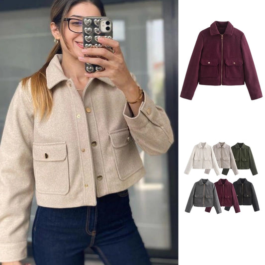 Women's Preppy Style Solid Color Coat Woolen Coat